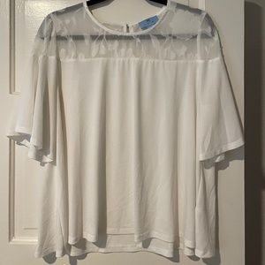 CeCe White Boxy Blouse